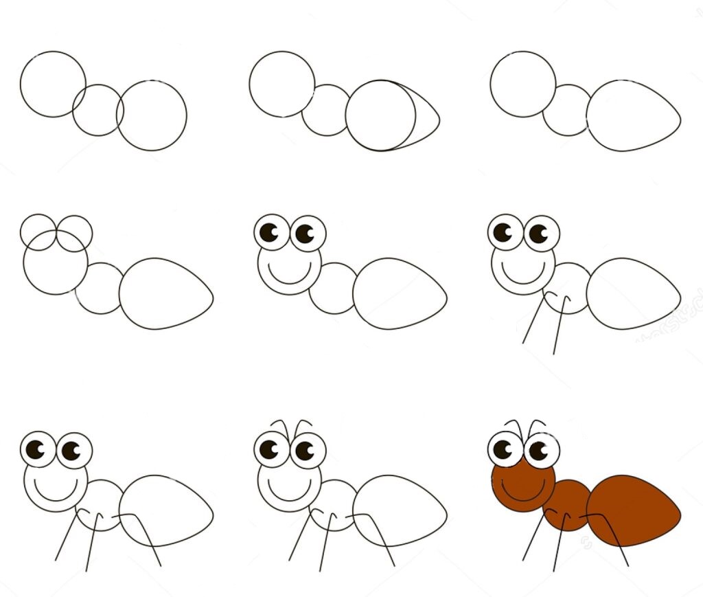 Onnellisia muurahaisia piirustus