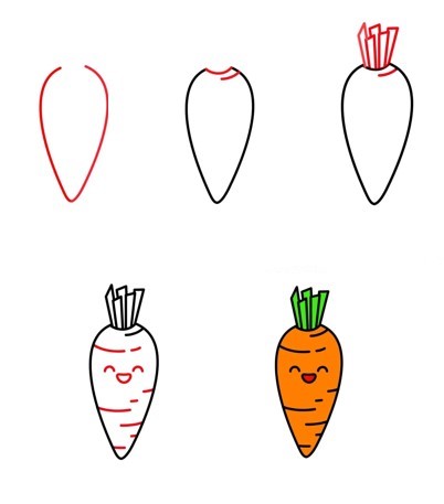 Porkkana söpö piirustus
