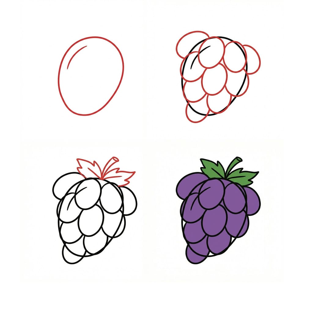 Rypäleterttu taide piirustus