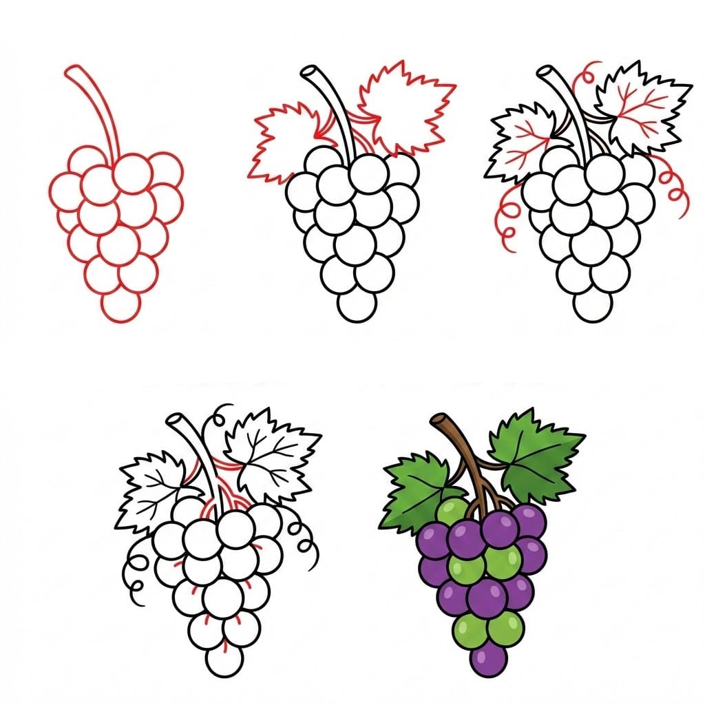 Rypäletertun kuva piirustus