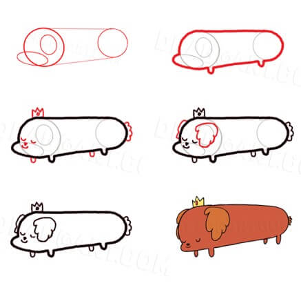 Sarjakuva hot dog piirustus