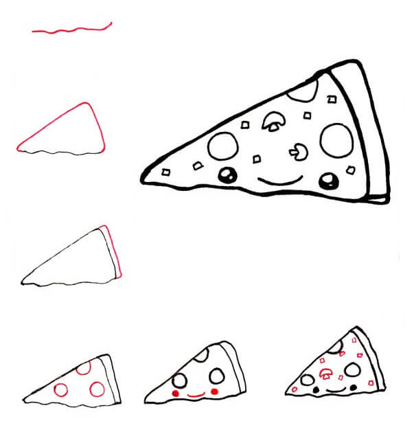Sarjakuva pizza (4) piirustus