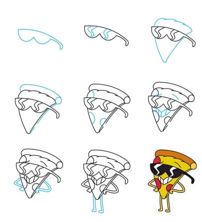 Sarjakuva pizza (6) piirustus