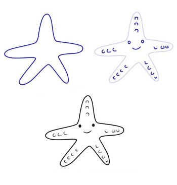 Starfish Glitter piirustus