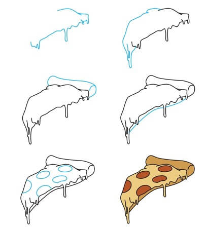 Sulatettu pizza piirustus