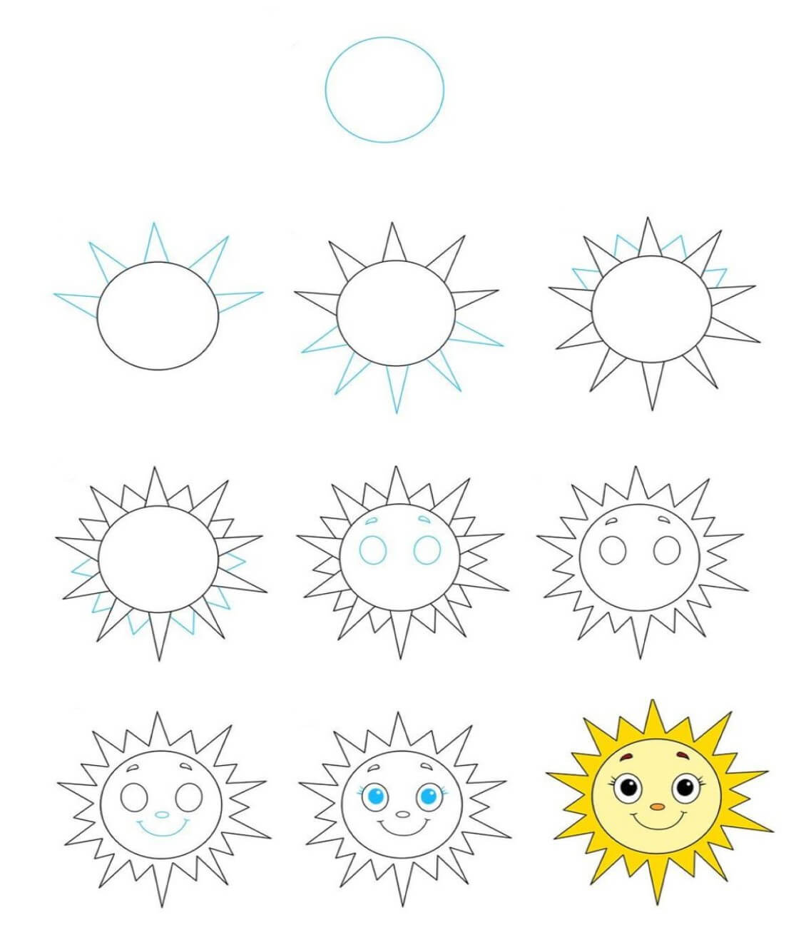 Suloinen aurinko (3) piirustus