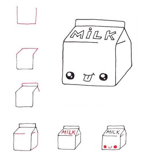 Suloinen maitolaatikko piirustus