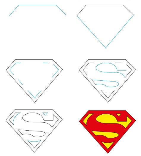 Superman logo piirustus