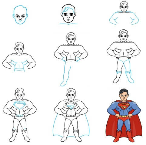 Superman luottavainen piirustus