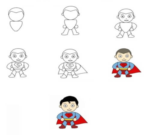 Superman söpö piirustus