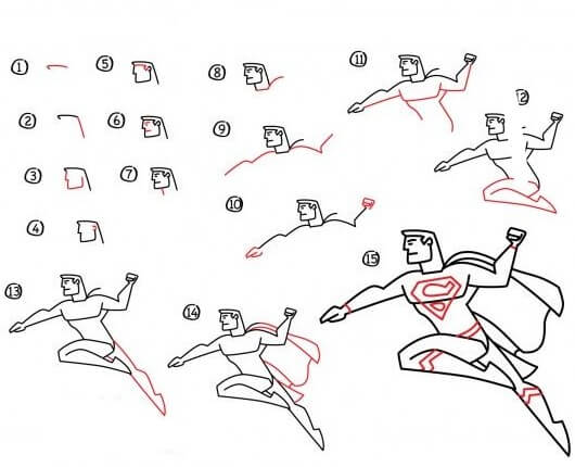 Superman taistelee piirustus