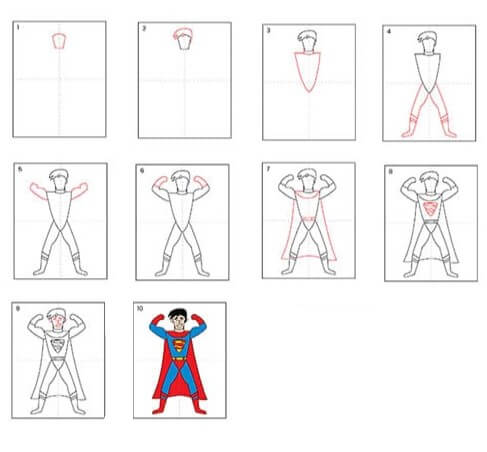 Superman yksinkertainen piirustus piirustus