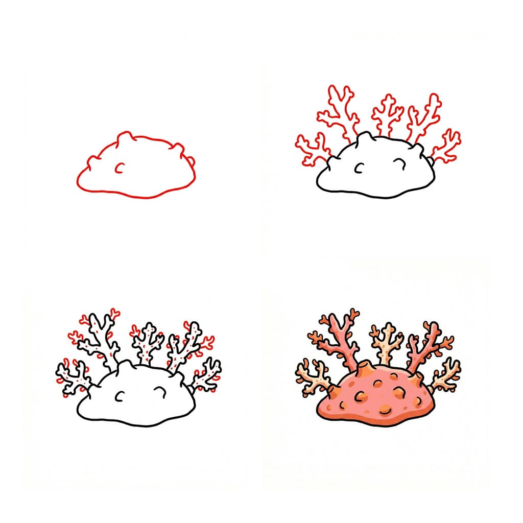 Täydellinen koralli piirustus