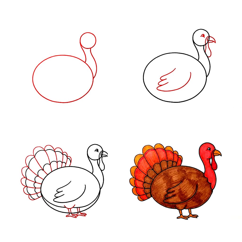 Tulostettava kalkkuna piirustus