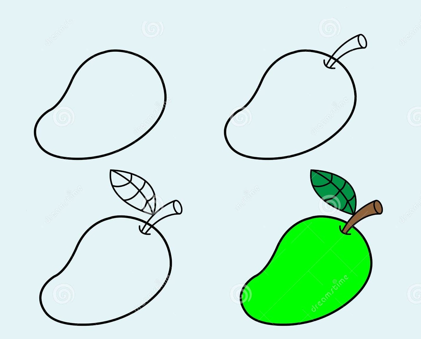 Vihreä mango piirustus