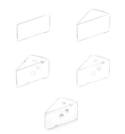 Yksinkertainen juustopiirros piirustus