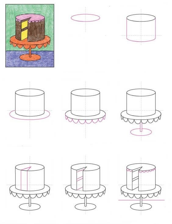 Yksinkertainen kakun piirustus (1) piirustus