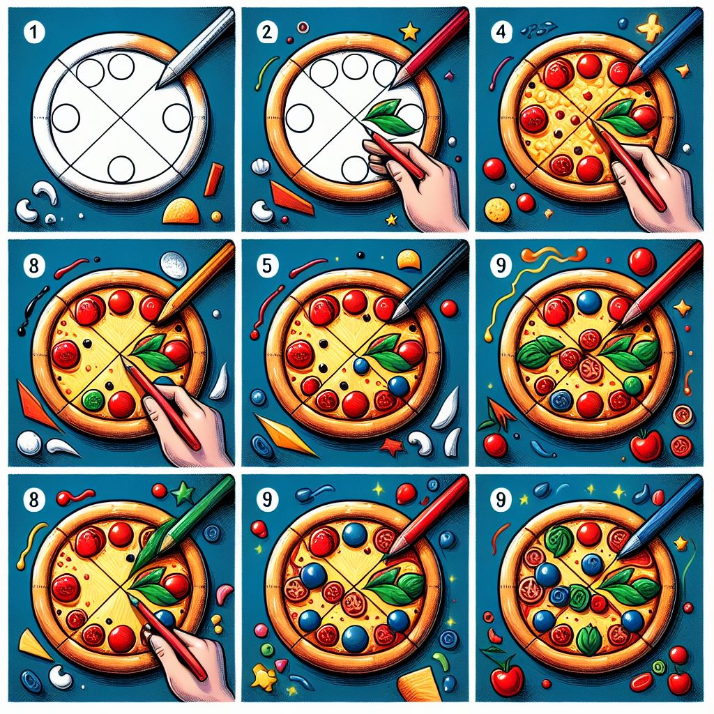 Yksinkertainen pizzapiirros 2 piirustus