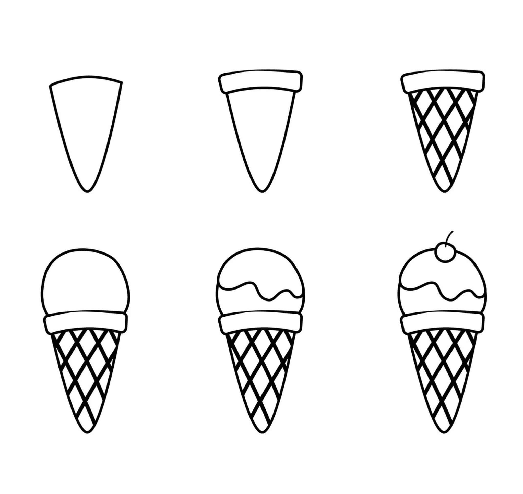 Yksinkertaisen jäätelötangon piirtäminen piirustus