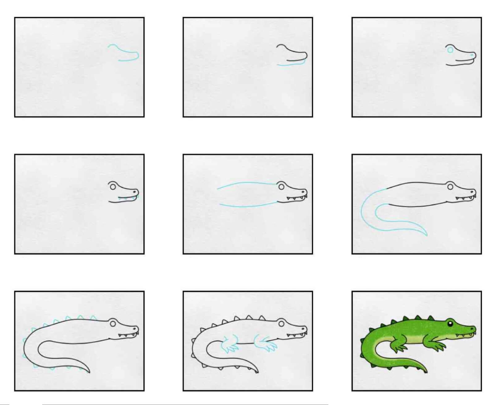 Alligaattori ideoita (12) piirustus