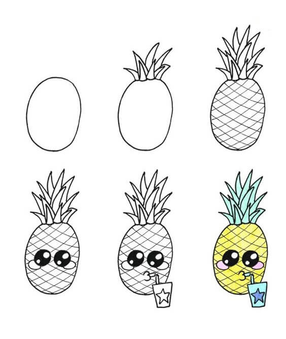 Ananas sarjakuva (1) piirustus