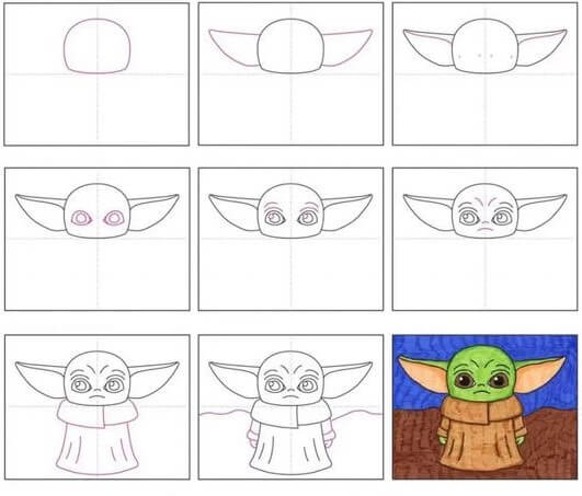 Baby yoda idea (10) piirustus