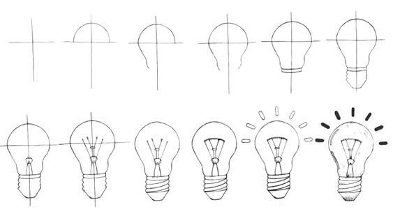 Hehkulampun idea (5) piirustus