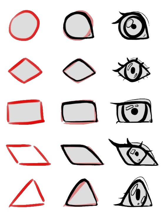 Idea anime silmät (11) piirustus