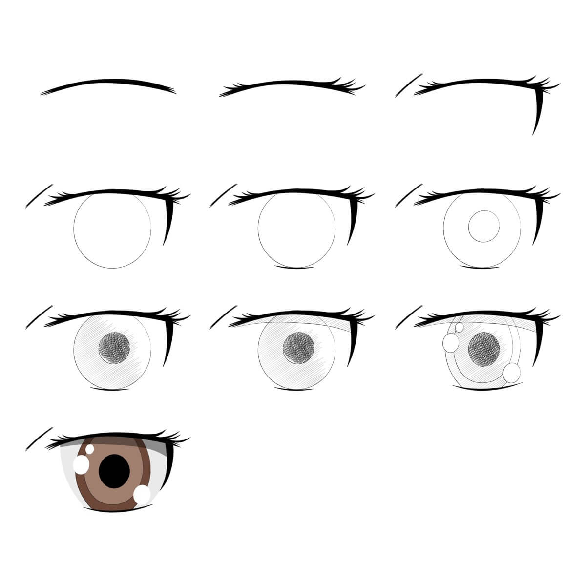 Idea anime silmät (19) piirustus