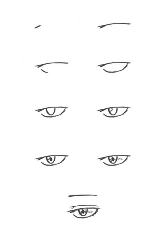 Idea anime silmät (2) piirustus