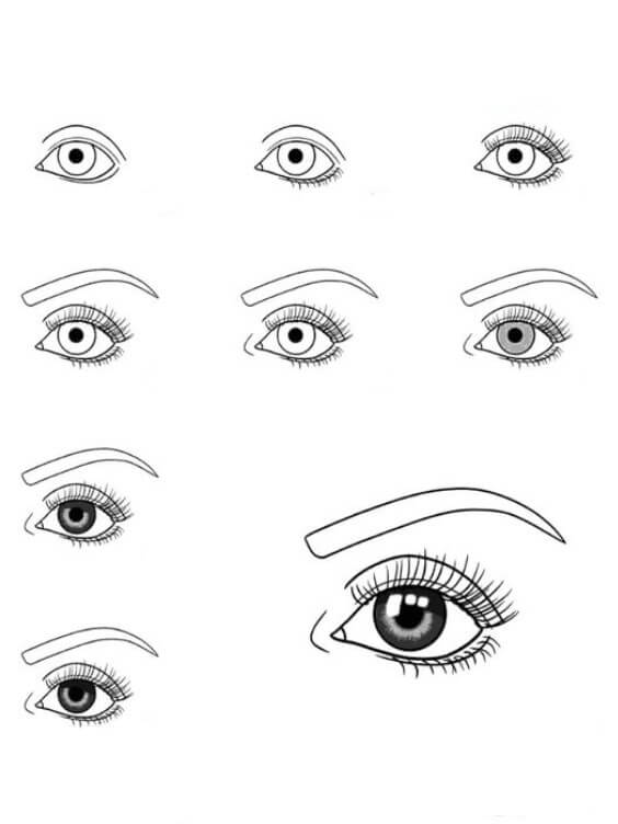 Idea anime silmät (20) piirustus