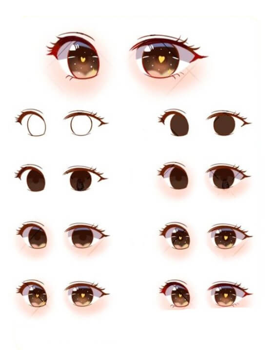Idea anime silmät (25) piirustus