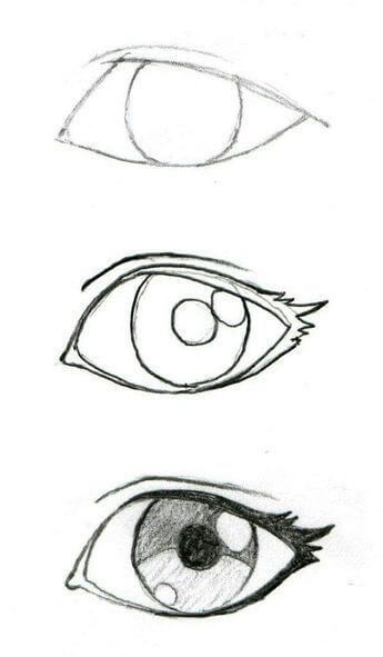 Idea anime silmät (34) piirustus