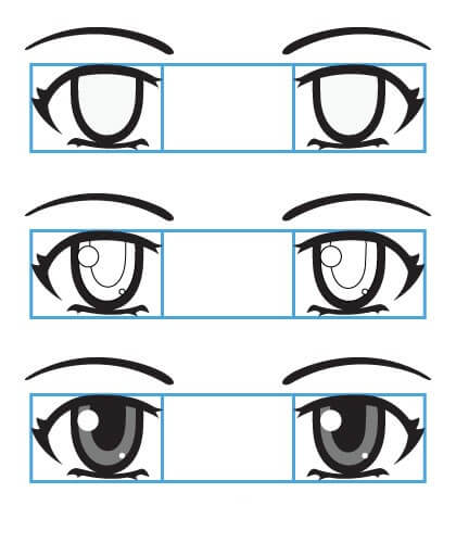 Idea anime silmät (39) piirustus