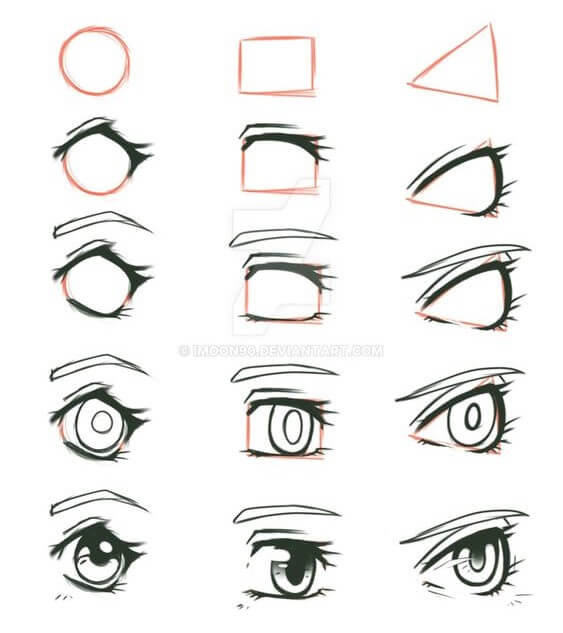 Idea anime silmät (6) piirustus
