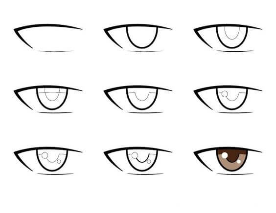 Idea anime silmät (9) piirustus