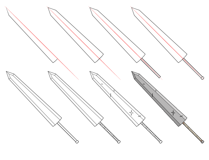 Iso miekka (1) piirustus