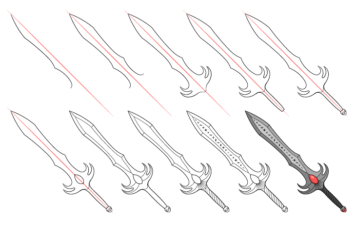 Iso miekka (3) piirustus
