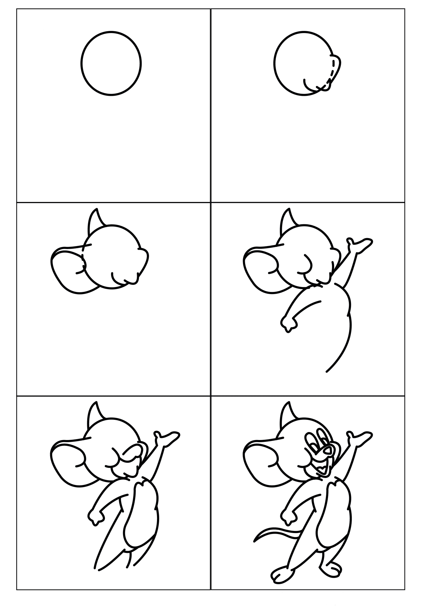 Jerry-hiiren piirtäminen yksinkertaista (2) piirustus