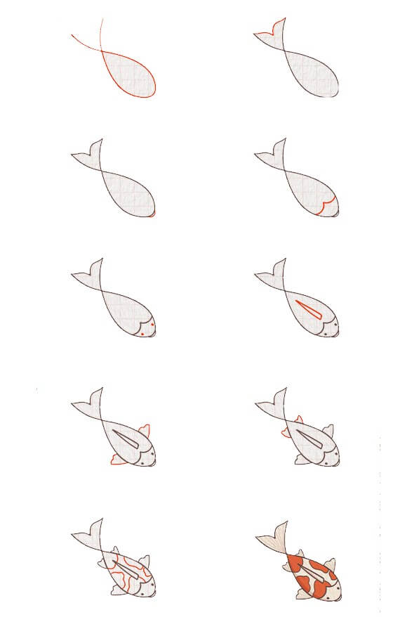 Koi kala idea (2) piirustus