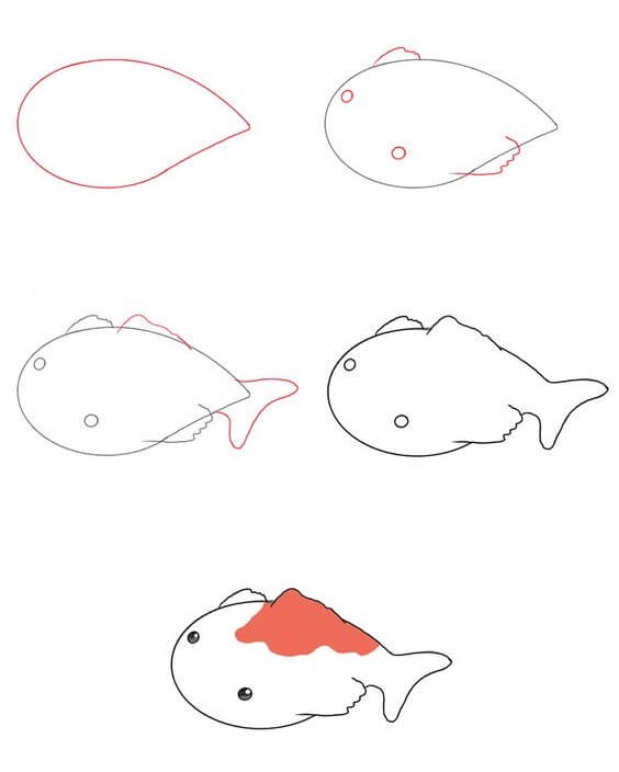 Koi kala idea (23) piirustus