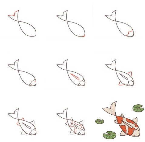 Koi kala idea (5) piirustus