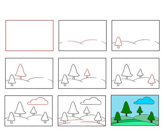 Maisema idea (1) piirustus