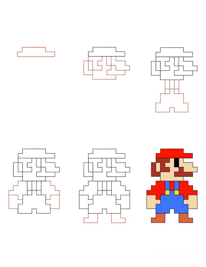 Mario minecraft piirustus