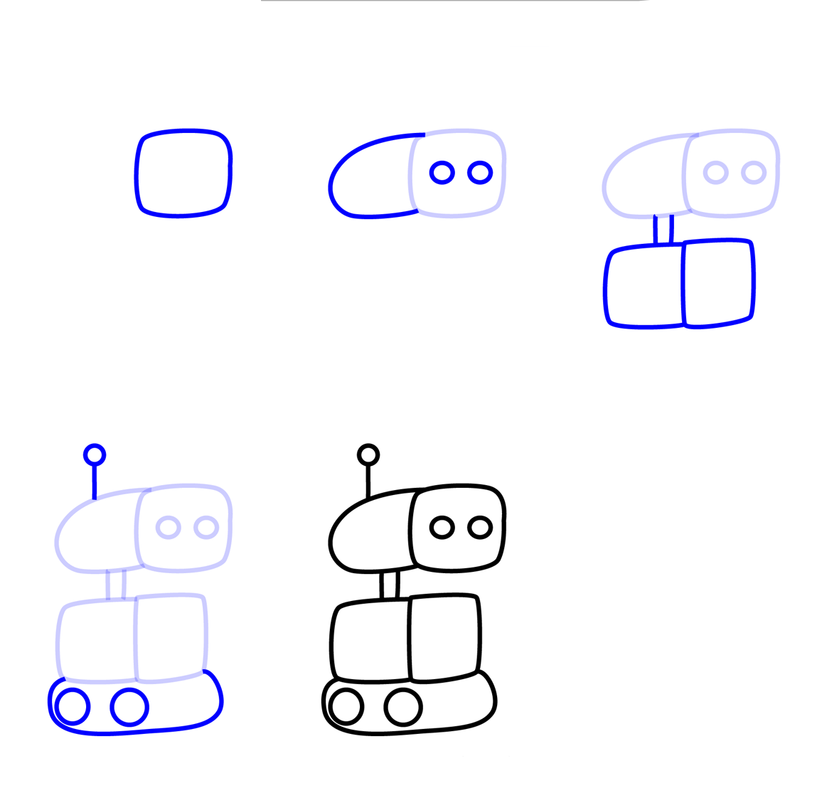 Piirrä yksinkertainen robotti (2) piirustus