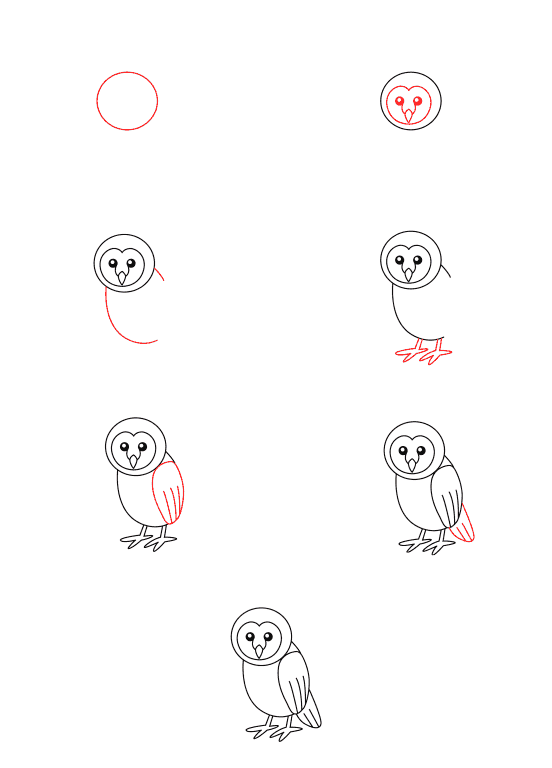 Pöllö lapsille piirustus