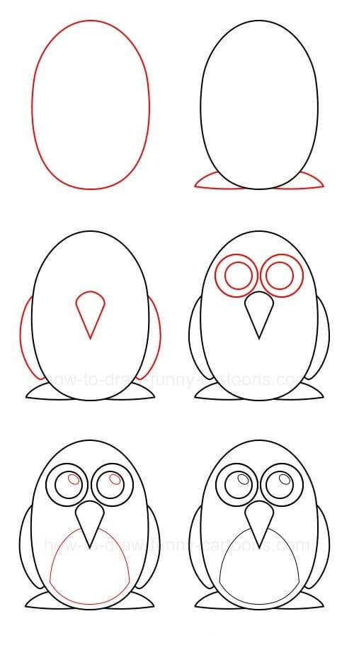 Pyöreä pöllö (4) piirustus