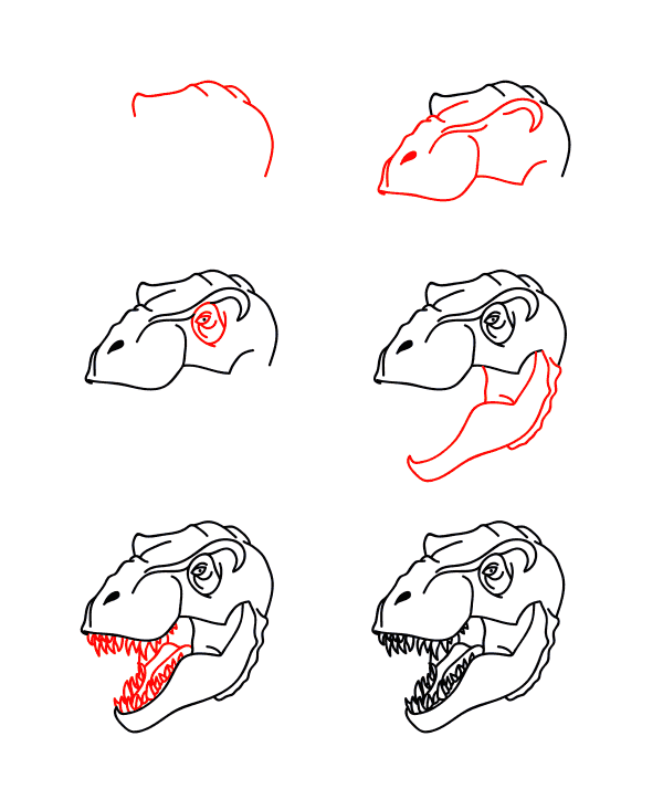 Tyrannosaurus kasvot piirustus