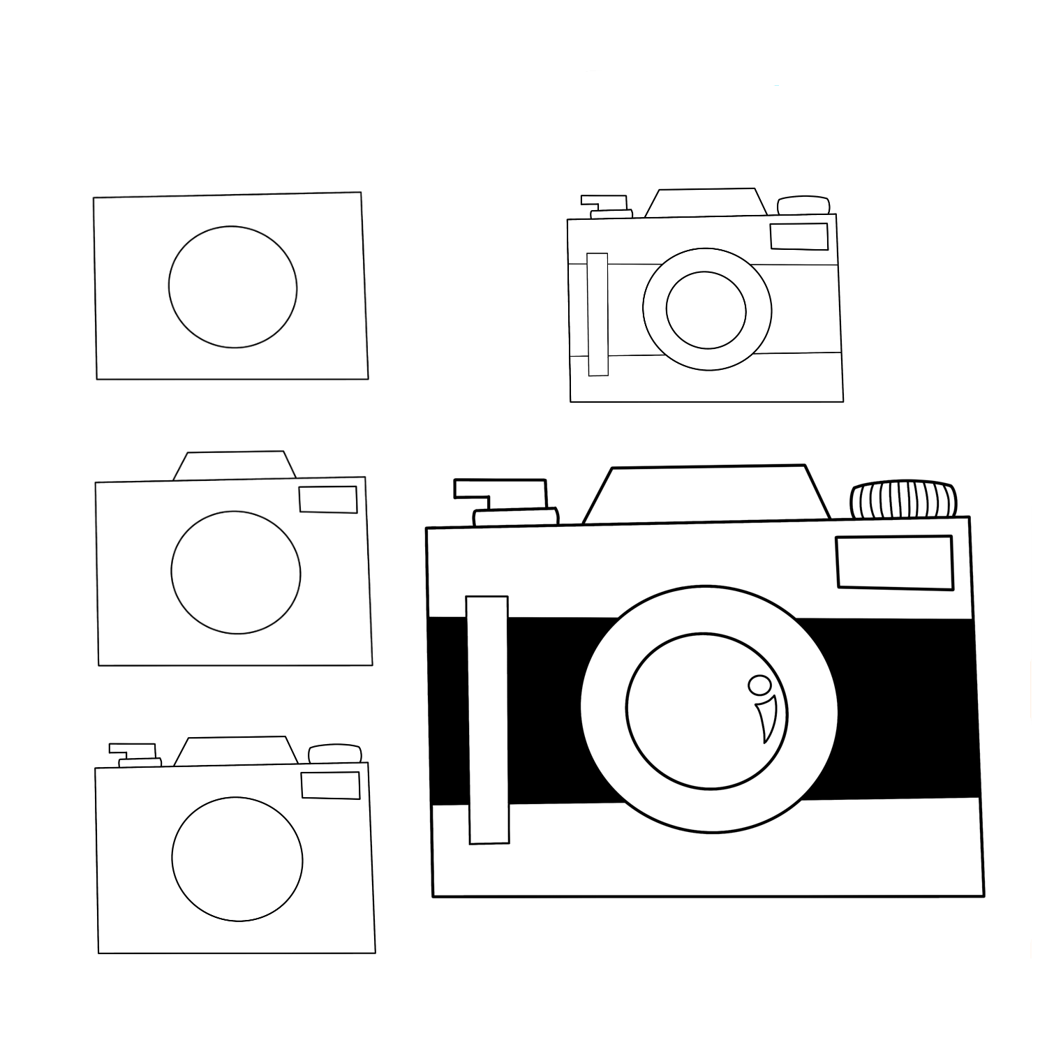 Yksinkertaisen kameran piirtäminen (3) piirustus