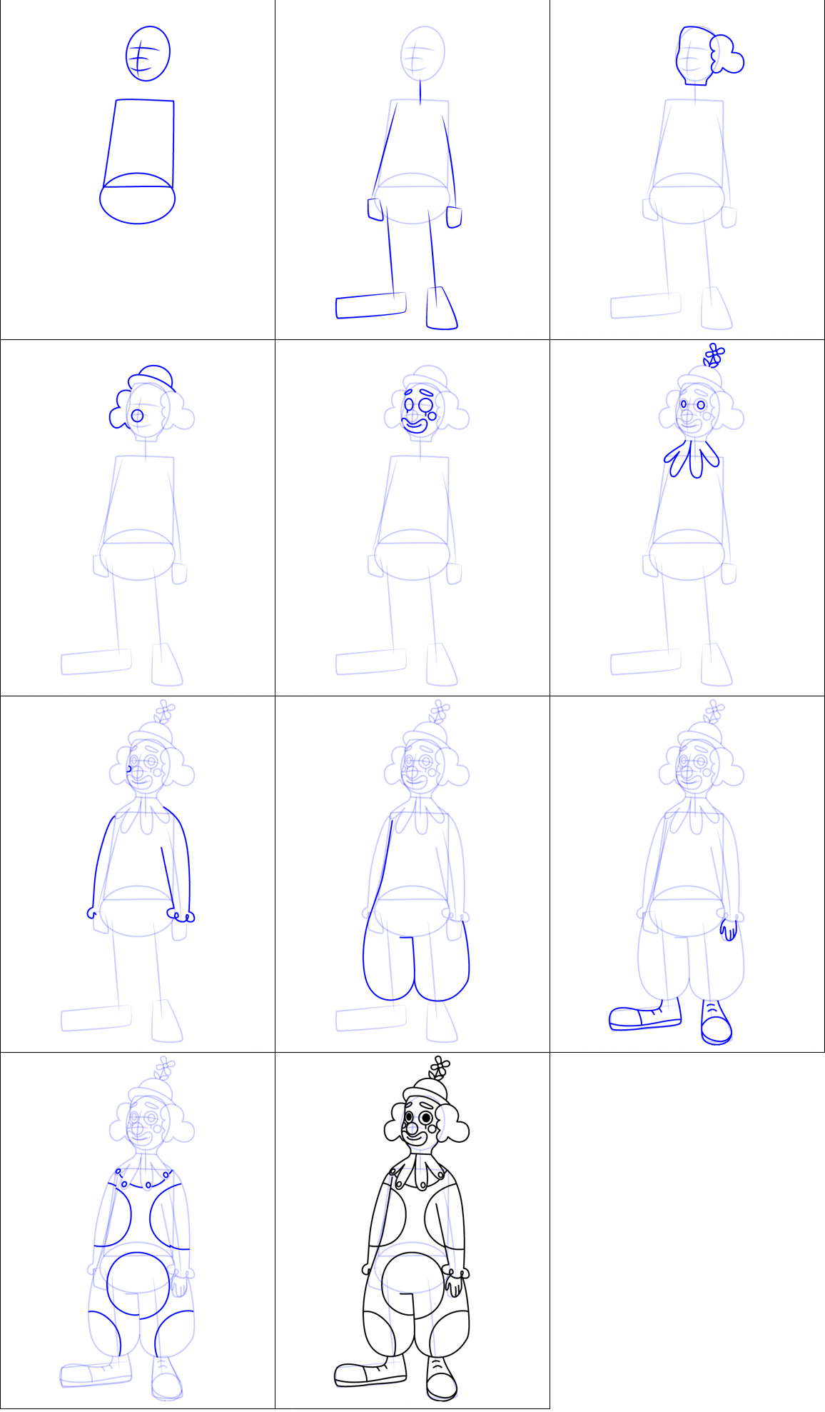 Yksinkertaisen klovni piirtäminen (1) piirustus